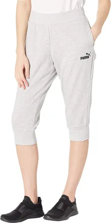 Puma Womens Essentials Capri Sweatpants, Light Gray Heather, M