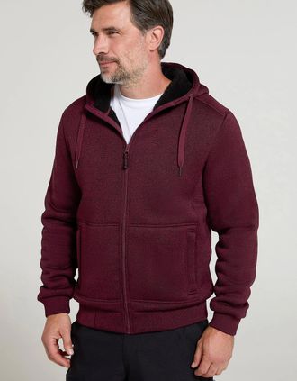 Mountain Warehouse Mens Mountain Warehouse Mens Nevis II Faux Fur Hoodie - Red - Size: 44