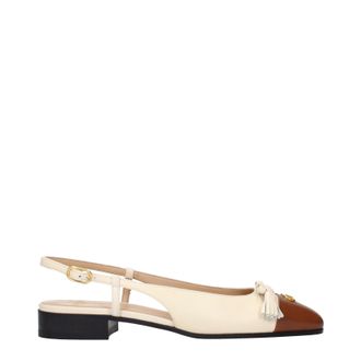Valentino Garavani Damens Ballerinas Beige/Tabakleder