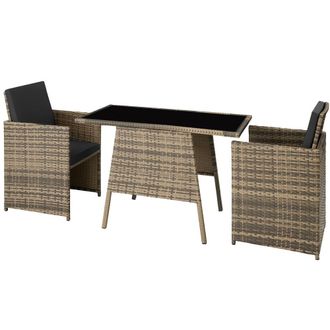 TecTake Garden Furniture Set Lausanne in Natural | Size: 2 Seater