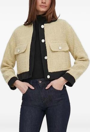 Sisley buttoned-pocket tweed jacket - Neutrals