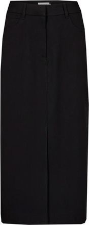 Copenhagen Muse Elegante Zwarte Tailor Rok - Dames - Midirokken - Zwart - XL - Polyester - Rokken
