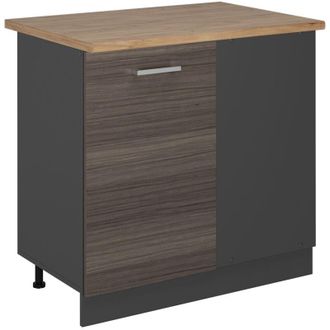 Vicco Armario De Esquina R-line, Gris Noble, 86 Cm, Et Roble