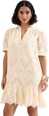 Phase Eight Liliana Embroidered Mini Dress in Yellow at Nordstrom, Size 10
