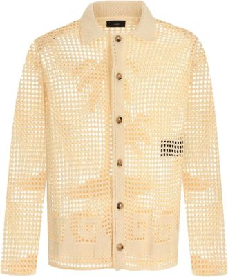Alanui Cardigan Where The Wave Begins - - Knitwear - Uomo - Beige - L