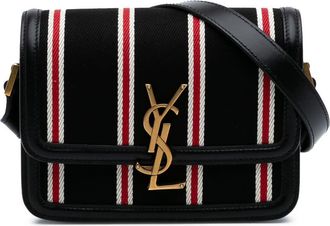 Saint Laurent Pre-owned Saint Laurent Small Canvas Striped Solferino Satchel In Box FLY6848A.1121