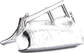 Fendi First Bag kleine leren clutch - Zilver