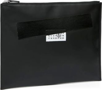 Maison Margiela Clutch con applicazione logo - Nero