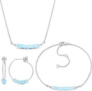 Delmar Sky Blue Topaz Beaded Earrings, Bracelet & Necklace Set at Nordstrom Rack