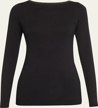 Majestic Filatures Soft Touch Marrow-Edge Long-Sleeve Top