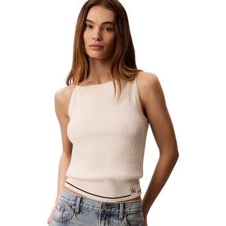 Calvin Klein Dames, Tops, Beige, Maat: S Katoen