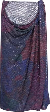 Maison Margiela Printed Paillettes Draped Maxi Skirt - Dames - Midirokken - Veelkleurig - XS - Pailletten - Rokken