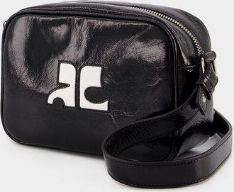 Courrèges Reedition Camera Schoudertas - Courreges - Leer - Zwart