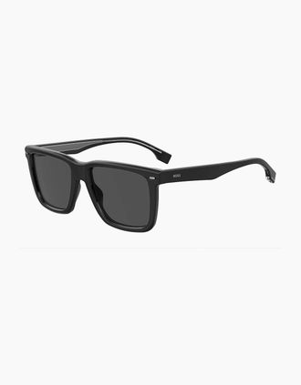 HUGO BOSS Mens Square Full Rim Sunglasses - Black Ruthenium - Size: ONE size