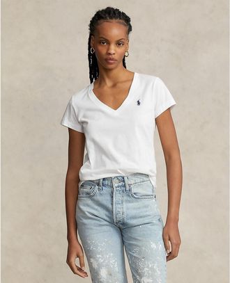 Ralph Lauren T-shirt met V-hals en korte mouwen
