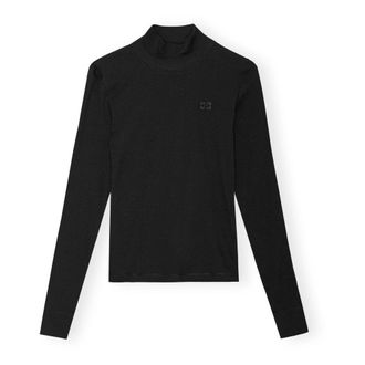 Ganni Dames, Tops, Zwart, Maat: S Katoen