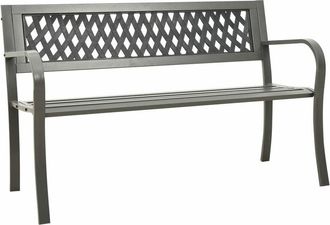 vidaXL Garden Bench 125 cm Steel Grey vidaXL
