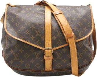 Louis Vuitton Pre-owned Cross Body Bags, female, Brown, Size: ONE SIZE Pre-owned Vintage Canvas Shoulder Bag