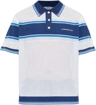 Casablanca Gestreepte Gebreide Poloshirt - Heren - Polos - Veelkleurig - S - Tops
