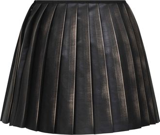Diesel Womens Brown O-Saka-Mini Pleated Miniskirt Polyester Skirt