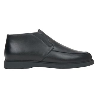 Estro & Luminara Italiaanse leren loafers - Heren - Schoenen - Zwart - Maat: 40 EU Katoen