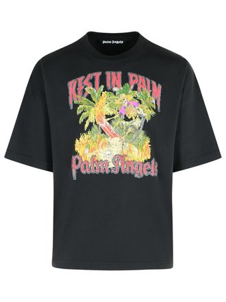 Palm Angels Rest In Palm Black Cotton T Shirt