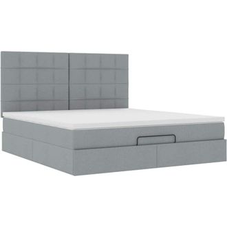vidaXL Vidaxl - Estructura De Cama Otomana Colch&oacute;n Tela Gris Claro 180x200cm