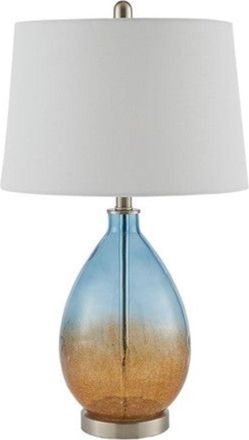 Home Outfitters Blue Table Lamp Set of 2, Great for Bedroom, Living Room, Casual