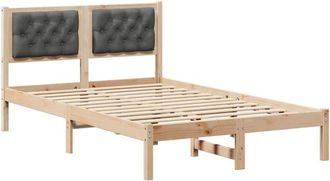 vidaXL Estructura De Cama Con Cabecera Gris Oscuro 120 X 200 Cm Vidaxl