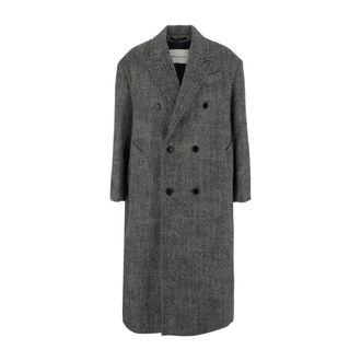 Ami Cappotto Lungo Doppiopetto in Lana - - Coats - Uomo - Grigio - M