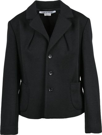 Comme Des Gar&ccedil;ons Black Wool Button Knit Blazer