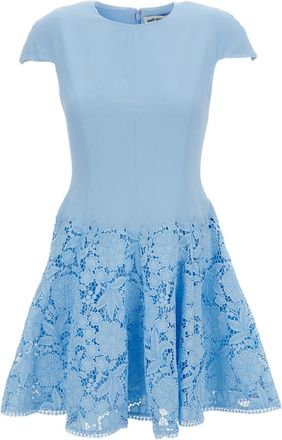 Self Portrait Crepe Lace Mini Dress