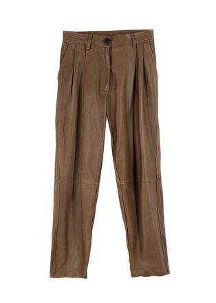 Bouguessa Brown Leather Pants Size XS