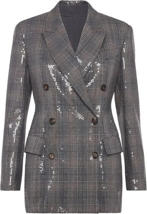 Brunello Cucinelli Blazer con paillettes - Grigio