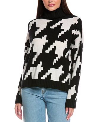 Brodie Hayley Houndstooth Roll Neck Sweater