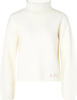 A.P.C. Trui met hoge hals - Dames - Coltruien - Beige - M - Wol - Truien & Vesten