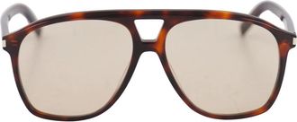 Saint Laurent Sunglasses, unisex, Brown, Size: 58 MM Dune Pilot Sunglasses Tortoise