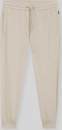 HUGO BOSS Regular Fit Jogpants aus Baumwoll-Mix Modell LAMONT in Beige, Gr&ouml;&szlig;e L