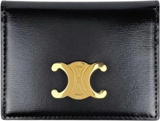 Celine Pre-owned Business card case - Dames - Vintage Accessoires - Zwart - ONE Size - Leer - Vintage