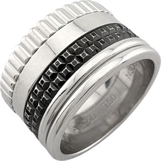 Boucheron Black White Gold White Gold (18K) Band Ring (Pre-Owned)