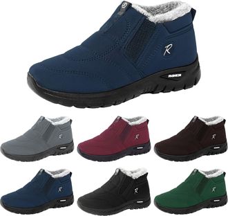 Generic Winter Snow Boots for Women Fur Lined Warm Slip On Ankle Booties Outdoor Fashion Comfortable Wide Fit Non Slip Walking Boots Lightweight Thermal Short