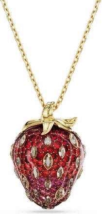 Swarovski Idyllia Strawberry Pendant Necklace in Red/Gold at Nordstrom