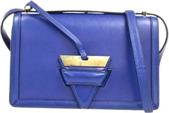 Loewe Pre-owned Cross Body Bags, female, Blue, Size: ONE SIZE Pre-owned Leather Shoulder Bag