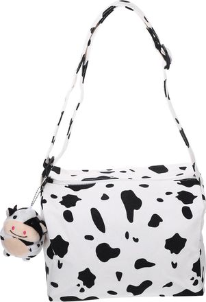 Yardwe Korean Style Single-shoulder Lady Bag with Cow Pendant Crossbody Tote for Women Fashionable Texture Shoulder Handbag for Travel Shopping Daily Use