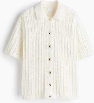 H&M Cardigan im Häkellook - White