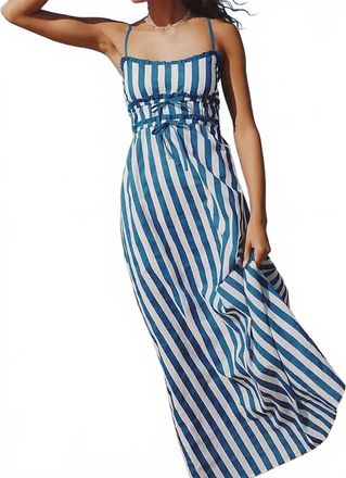 Beach Riot Levie Stripe Maxi Dress In Blue
