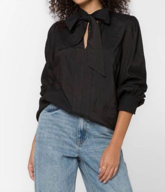 Velvet Heart Anastasia Tie-Neck Blouse In Black