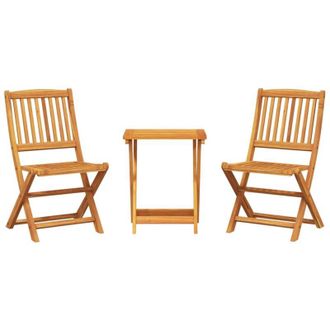 vidaXL Set De Comedor De Jard&iacute;n Plegable 3 Pzas Madera Maciza Acacia Vidaxl