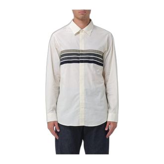 A|X Armani Exchange Poplin katoenen overhemd - Heren - Overhemden - Beige - Maat: S Katoen