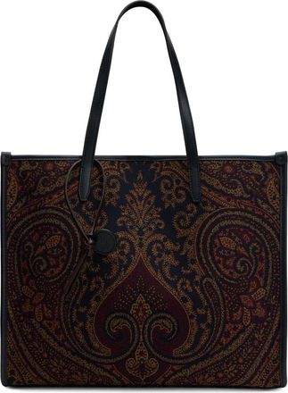 Etro Tote Bag met Paisley Patroon - Dames - Shoppers - Bruin - ONE Size - Leer - Tassen